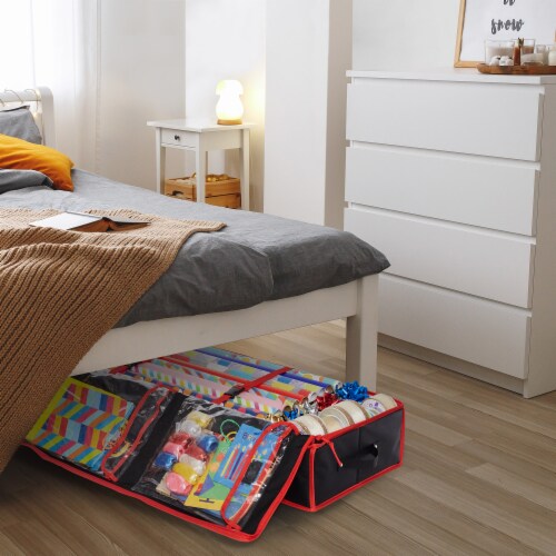 Set of 2 Casafield Wrapping Paper Storage Container Organizer, Black Perspective: right