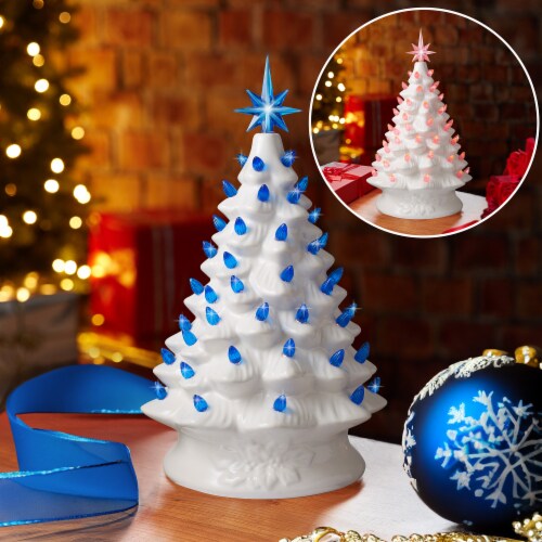 White ceramic christmas tree with lights cheap