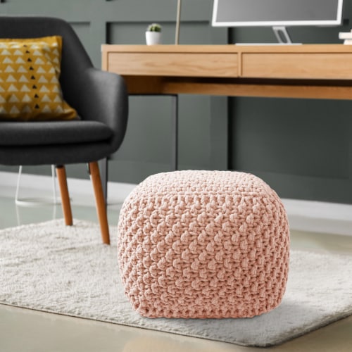 Pale pink ottoman sales