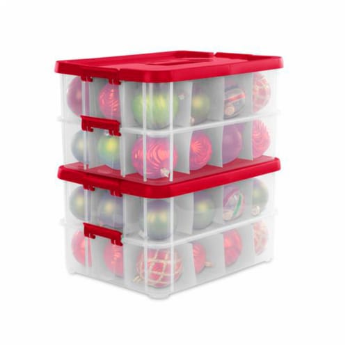  Sterilite Red Holiday Ornament Adjustable Storage