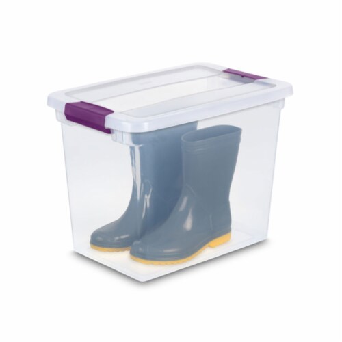 Sterilite 17631706 27 Quart ClearView Latch Box Storage Tote Container, 12 Pack Perspective: right