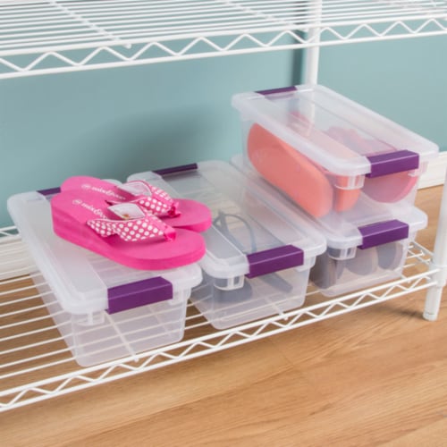 Sterilite 30 Qt Clear Plastic Stackable Storage Bin w/ Grey Latch Lid, 24  Pack, 24pk - Fry's Food Stores