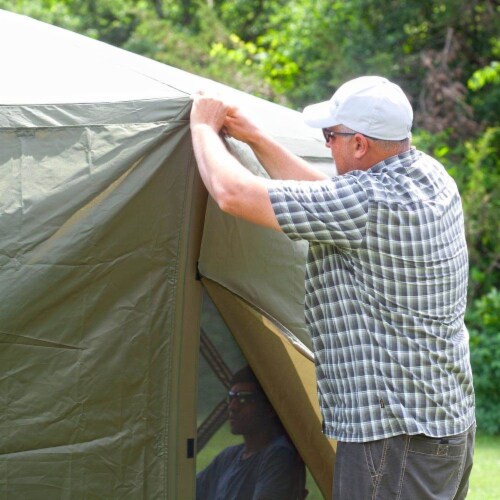 Clam Quick Set Screen Hub Green Fabric Wind & Sun Panels Accessory Only (6 Pack) Perspective: right