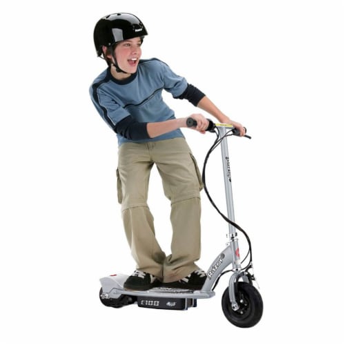 Razor E100 Kid Ride On 24V Motorized Electric Powered Scooters, Silver & Purple Perspective: right