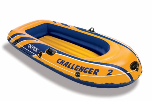 Intex Challenger 2 Inflatable 2 Person Boat Raft Set w/ Oars & Air Pump (2 Pack) Perspective: right