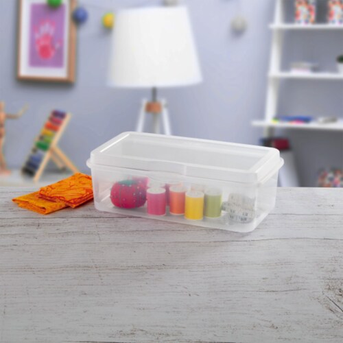 Sterilite Plastic Stacking FlipTop Latching Storage Box Container, Clear 24 Pack Perspective: right