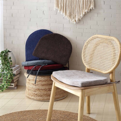 Sweet Home Collection U Shape High Density Memory Foam Chair Pads With Ties Black 12 PK 12PK Mariano s