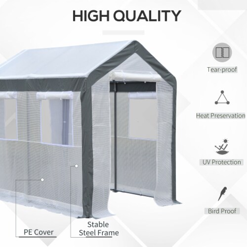 8' x 6' x 7.4' Walk-In Greenhouse Tunnel Portable Plant Garden Steel Frame Perspective: right