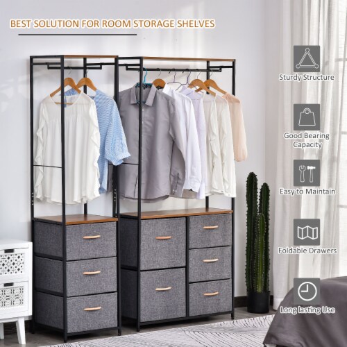 Portable Wardrobe Closet Foldable Clothes Cabinet Organizer w/ Cube Storage,  1 Unit - Kroger