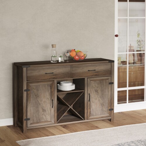 Farmhouse buffet with wine rack discount