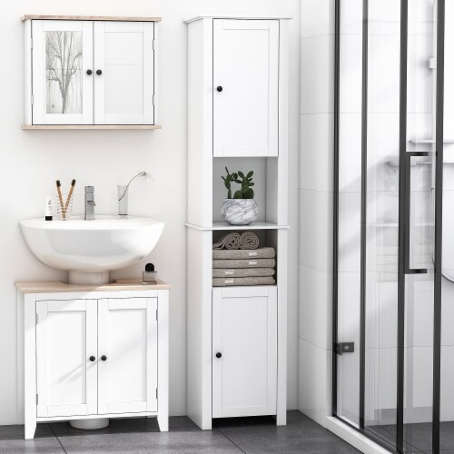 Bathroom Under Sink Cabinet Vanity Unit w/ Adjustable Storage Shelves,  White, 1 Unit - Kroger