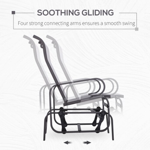 Outdoor Patio Gliding Chair, Swing Rocker Sling Fabric, Porch Deck Garden Pool Perspective: right
