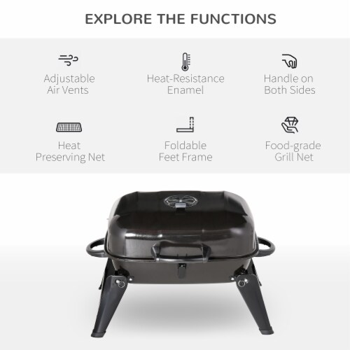 Bruntmor BBQ Grill, Heavy Duty Pre-Seasoned Cast Iron, 14 x12