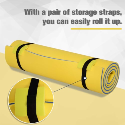 Floating Water Mat Float Pad Used in Lake Pool Water Beach Sea Ocean Yelow Perspective: right