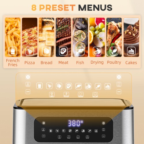 10Qt Air Fryer Oven LED Touch Display Countertop Baker Oven w/ 8 Cooking  Modes, 1 Unit - Kroger