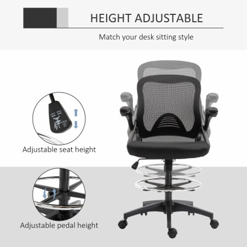 Tall Office Chair Mid-Back Drafting Chair W/ Adjustable Height Lumbar  Support, 1 Unit - Kroger