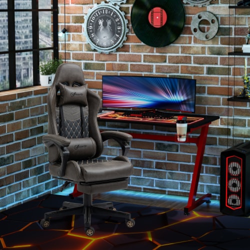 Adjustable High Back Gaming Chair Racing Office Recliner w/ Footrest, Pillow,  1 Unit - Kroger