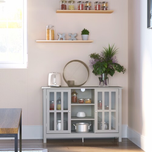 Wooden Buffet TV Stand Sideboard with Adjustable