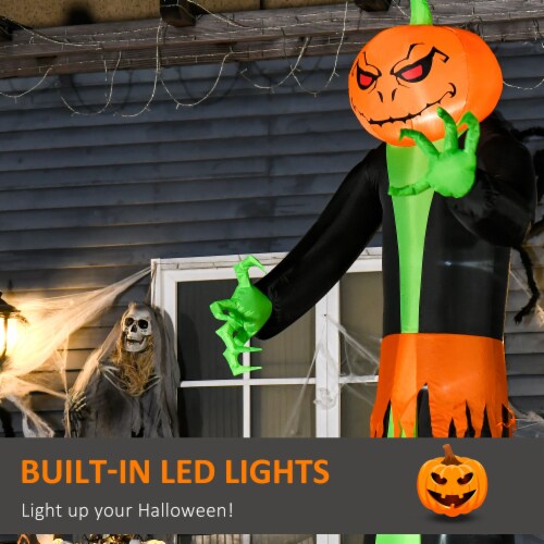 9 ft Light Up Pumpkin Inflatable Outdoor Halloween Yard Decoration w/ LED Lights Perspective: right