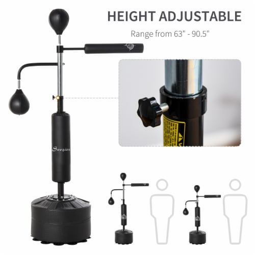 Indoor Boxing Bag Set w/ Adjustable Height, Water/Sand Base, & 12 Suction Cups Perspective: right