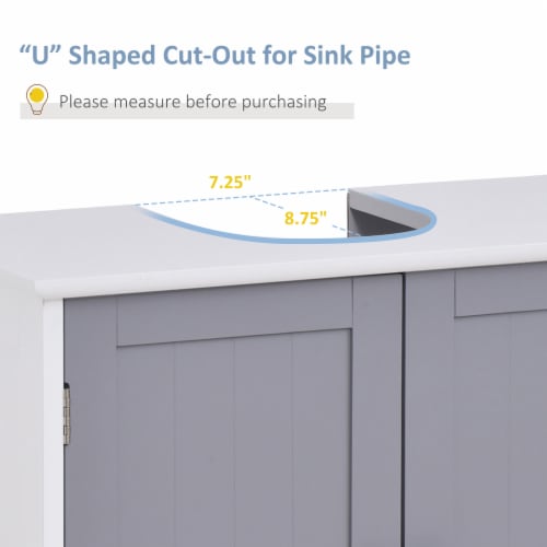 kleankin Pedestal Sink Storage Cabinet, Under Sink Cabinet with Double –  ShopEZ USA