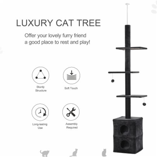 Cat Scratcher Ceiling High Multi-level w/ Jute 86.5   H - 96.5  H Perspective: right