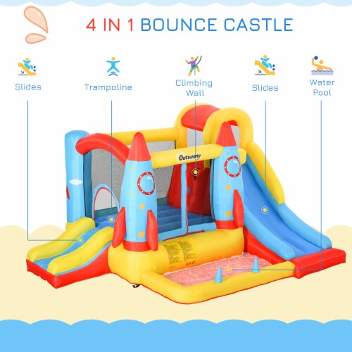 10.8' x 8.7' x 6.1' Outdoor Inflated Castle for Climbing, Sliding, & Bouncing Perspective: right