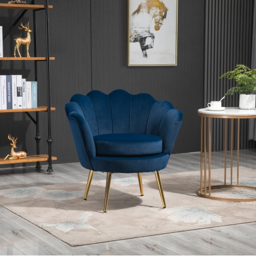 Luxury Dining Room Armchair w/Thick Padded Cushion, High Armrests, and Gold Legs Perspective: right