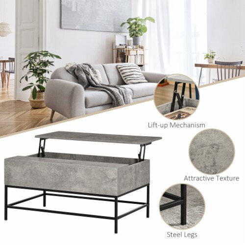 Modern Lift Top Coffee Table for Living Room with Center Storage