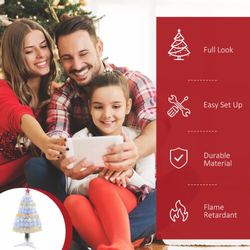 Artificial Christmas Tree 3' Indoor Realistic Holiday Decoration, 90 Tips, White Perspective: right