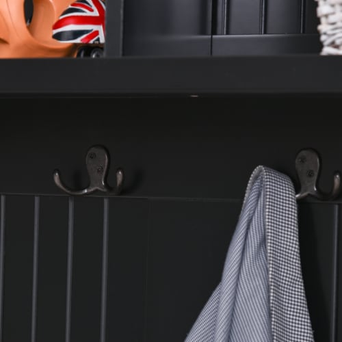 Hall Coat & Shoe Storage Cupboard  Corner Hall Tree, Black Perspective: right