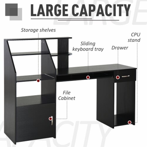 Computer desk with drawers and shelves sales