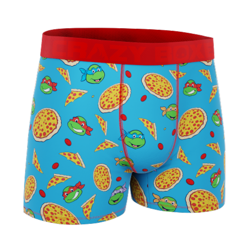 Crazyboxer Men's Ninja Turtles Boxer Briefs Pizza Box Perspective: right