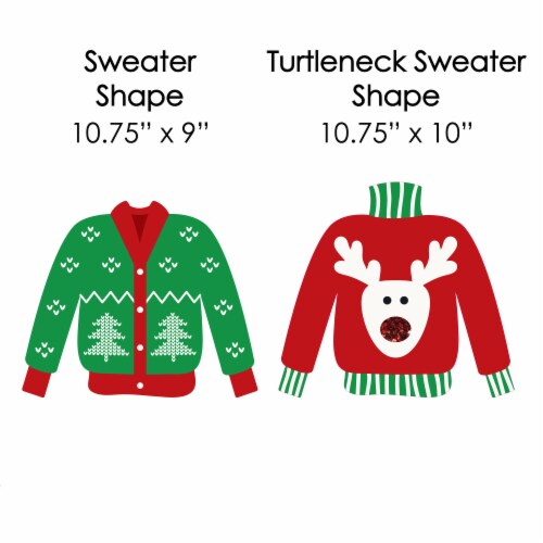 Big Dot Of Happiness Colorful Christmas Sweaters - Paper Straw