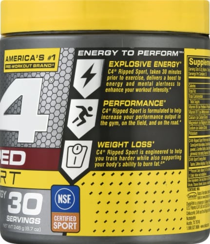 Cellucor C4® Arctic Snow Cone Ripped Sport Pre-Workout Perspective: right