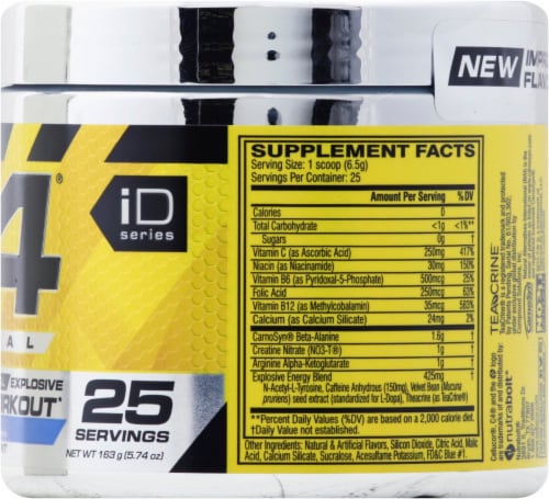 C4 Original Icy Blue Razz Pre-Workout Dietary Supplement Perspective: right