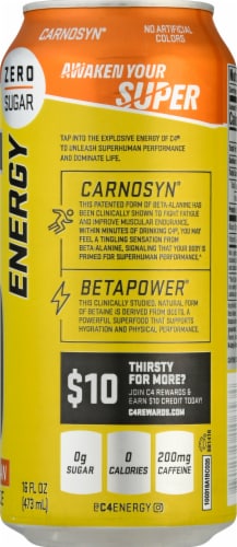 C4 Tropical Blast Carbonated Energy Drink Can Perspective: right