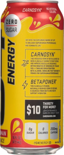 C4 Super Human Performance Cherry Flavor Energy Drink Perspective: right