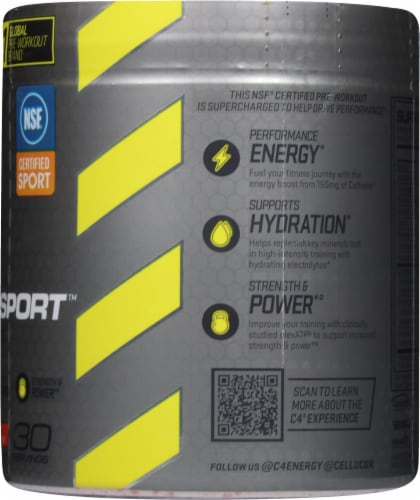 C4 Super Sport™ Fruit Punch Pre Workout Supplement Perspective: right