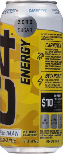C4® Zero Sugar Mango Foxtrot Energy Drink Perspective: right