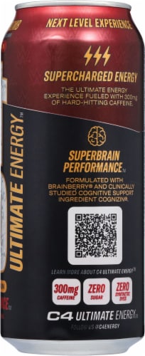 C4 Ultimate Energy® WWE® Berry Powerbomb Energy Drink Can Perspective: right