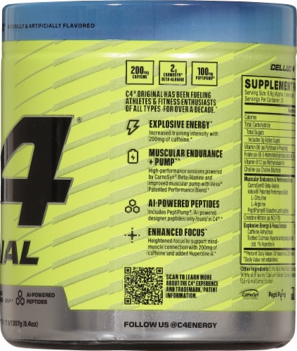 C4® Original Icy Blue Razz Pre-Workout Powder Perspective: right