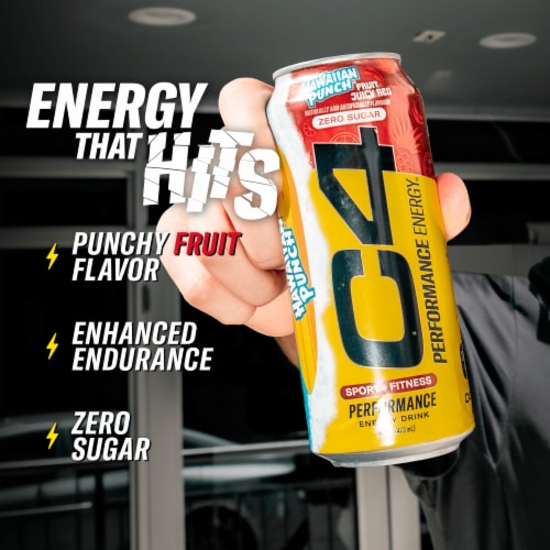 C4 Performance Hawaiian Punch Energy Drink Can Perspective: right