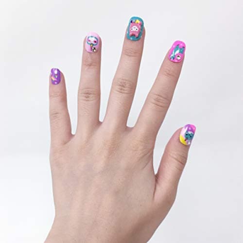 Scented Nail Glitz Llama - 20 Scented 3D Press on Nails, Matching Ring, 40+ Nail Stickers Perspective: right