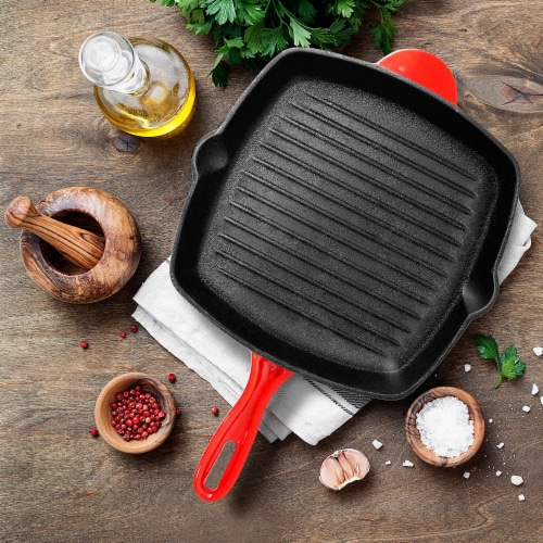  NutriChef Nonstick Cast Iron Grill Pan - 11-Inch