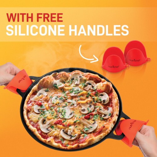 Nutrichef NCCIPD 14 in. Cast Iron Pizza & Baking Pan Perspective: right