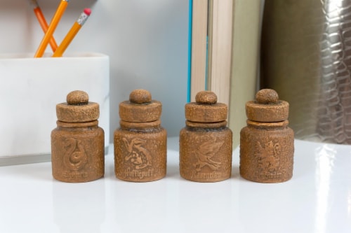 Harry Potter Hogwarts Houses 1.45-Oz Ceramic Storage Jars - Set of 4 Perspective: right