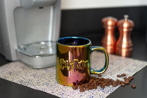 Harry Potter Logo 11oz Coffee Mug | Iridescent Metallic Holographic Finish Perspective: right