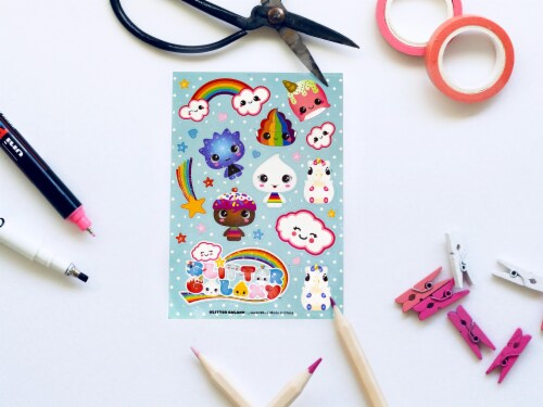 Glitter Galaxy Sticker Friends Sheet Wave 1 Perspective: right