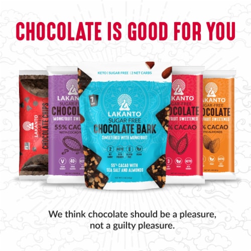 Sugar Free 55% Cacao Chocolate Bar with Cocoa Nibs Perspective: right